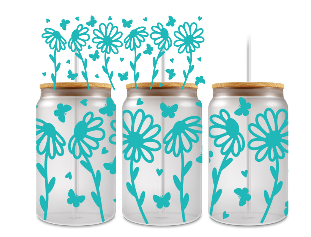 Teal Flowers