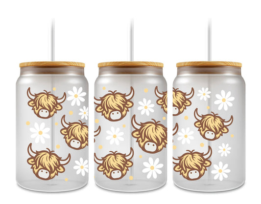 Highland Cow &  Daisies